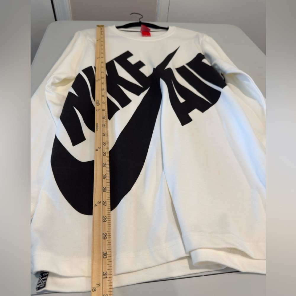Vintage 90s Nike Air Spellout Crewneck Sweatshirt Men Size Small All Over White - Picture 8 of 9